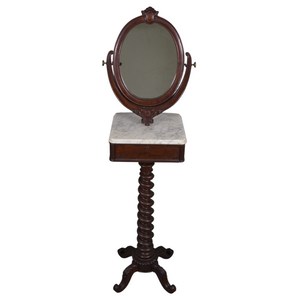 SOLD Antique Mahogany Victorian Barley Twist Shaving Stand