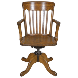 Antique Tiger Oak Tilt Swivel Lawyers/Bankers Office Armchair #22319 Antique Tiger Oak Tilt Swivel Lawyers/Bankers Office Armchair #22319