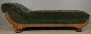 SOLD Antique Victorian Carved Oak Fainting Sofa, 1890s, Tiger Sawn Oak