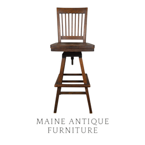 SOLD Antique Mission Style Stand-Up Drafting Chair, Swivel, 1920s
