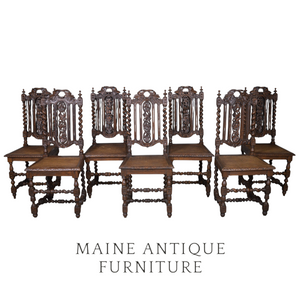 Set of 7 Assembled Oak Dining Chairs, Late Victorian #22446