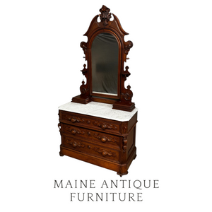 SOLD Victorian Marble Top Carved Dresser w/ Mirror – Civil War Era