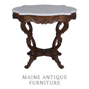 Victorian Mahogany Marble Top Parlor Stand , 1880s #22514