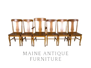 Antique Dining Chairs, Solid Oak, Set of 6, c. 1910 #22633