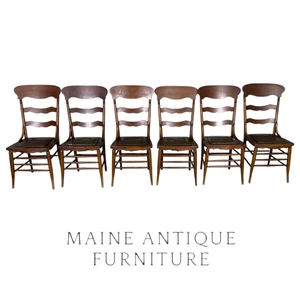 Antique Dining Chairs, Oak, Triple Back, c. 1910 #22634