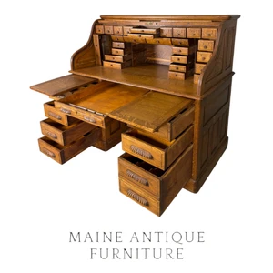 Antique Roll Top Desk, Cleveland Desk Company, Victorian, Tiger Sawn Oak #22665