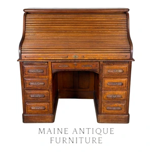 Victorian Roll-Top Desk by Standard Desk Co., Tiger Oak #22659