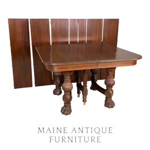 Antique Banquet Dining Table, 7 Leaves, Victorian, Walnut #22620