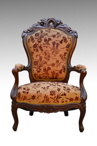 SOLD Civil War Era Victorian Pierce Carved Gentleman's Arm Chair