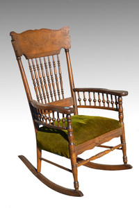 SOLD Antique Victorian Country Press Back Rocker Rocking Chair **REDUCED PRICE**