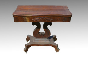 SOLD Empire Civil War Era Game Table Carved Base