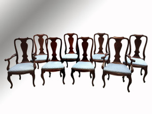 SOLD Set of Eight Chippendale Dining Room Chairs – Twin Arms
