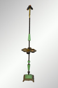 SOLD Onyx and Brass Smoking Stand Ash Tray Pole Lamp