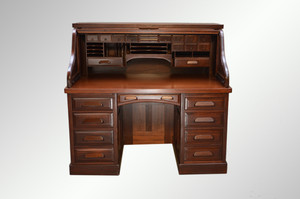 SOLD Antique Victorian Lawyers / Bankers Raised Panel Restored Roll Top Desk *REDUCED PRICE*
