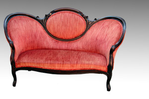 SOLD Antique Victorian Cameo Back Civil War Era Sofa
