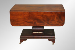 SOLD Antique Period Mahogany Empire Drop-leaf Table