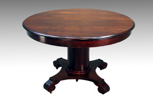 SOLD Antique Mahogany 48” Empire Dining Table