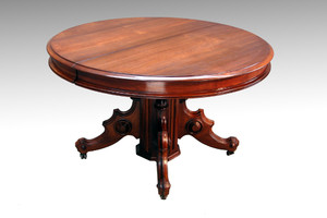 SOLD Antique Victorian Round Walnut Banquet Table