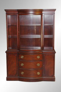 SOLD Antique Mahogany Duncan Phyfe Curved Door Breakfront by Drexel