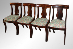 SOLD Antique Set of Four Period Empire Dining Chairs