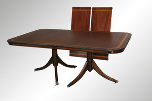SOLD Mahogany Banded Dining table-Duncan Phyfe