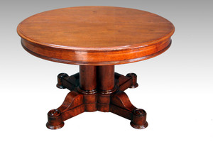 SOLD Antique Victorian Round 48” Split Pedestal Dining Table