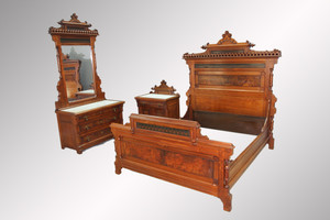 SOLD Antique Three-piece Victorian Marble Top Bedroom Set – Unique