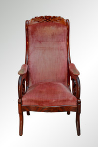 SOLD Antique Victorian Rose Carved Gent's Chair