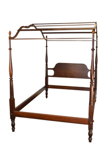 SOLD  Vintage Mahogany Country Style Period Type Canopy Bed Full Size