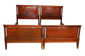 SOLD Vintage Pair of Mahogany Duncan Phyfe Twin Size Beds