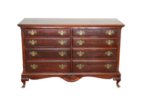 SOLD Vintage Mahogany Chippendale 8 Drawer Carved Chest