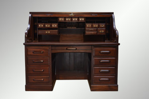 SOLD Antique Victorian Raised Panel 60" Roll Top Desk / Lawyers / Bankers