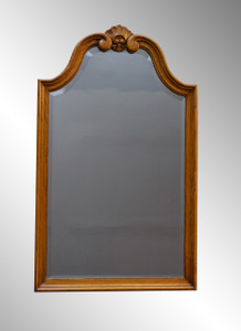 SOLD Oak Victorian Bevel Glass wall Mirror