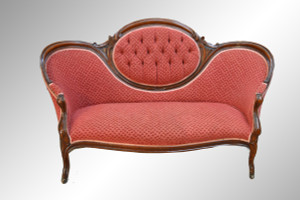 SOLD Antique Victorian Cameo Back Carved Civil War Era Sofa