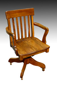 SOLD Oak Lawyers Banker Swivel Office Chair