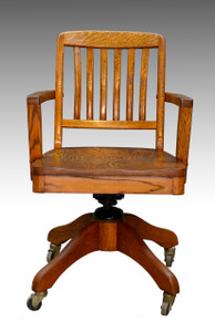 SOLD Oak Lawyers Doctors Swivel Office Chair