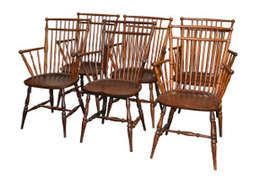 SOLD Set of 6 Windsor Type Arm Chairs by Paine-RARE!!