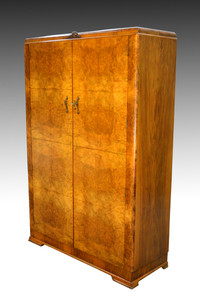 SOLD Deco Burl Walnut Wardrobe