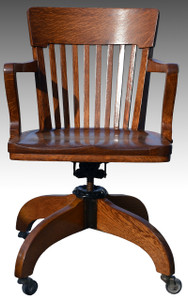 SOLD  Oak Lawyers Swivel Tilting Bankers Chair
