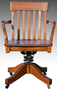 SOLD Oak Lawyers Swivel Tilting Office Chair