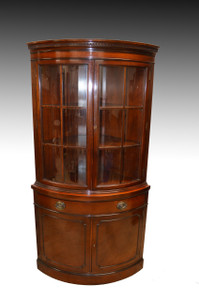 SOLD Mahogany Corner China Cabinet by Drexel