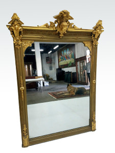 SOLD Exceptional Victorian Multi-Gold Mantle Mirror w/ Jenny Lind