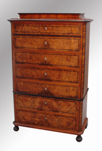 SOLD Seven Drawer Olive Ash Biedermeier Period Chest
