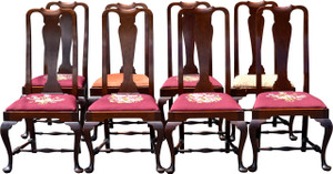 SOLD Set of 8 Custom Mahogany Chippendale Dining Chairs