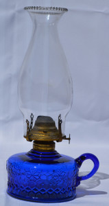 SOLD Blue Oil Victorian Finger Lamp