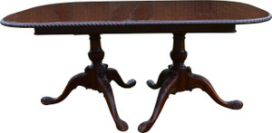 SOLD Mahogany Carved Chippendale Custom Dining Table