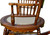 SOLD Oak Press Back Round Seat Rocking Chair