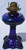 SOLD Antique Blue Stemmed Filigree Pedestal Oil Lamp – Rare
