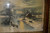 SOLD Victorian Oak Carved Picture Frame w/ Winter Moonlight Scene
