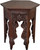 SOLD Heavily Carved Six Sided Mahogany Plant Stand